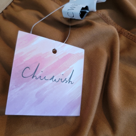 CHICWISH 3D LEAF DOUBLE-LAYERED MESH TULLE MIDISKIRT IN CARAMEL - Picture 9 of 10